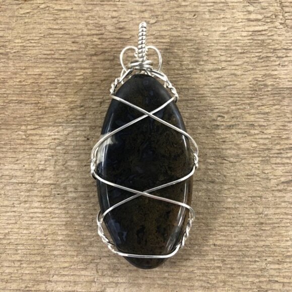 Crazy Lace Plume Agate  Necklace Pendant - Picture 5 of 5